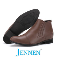 Comfort and Quality Guaranteed Brown Vegan Stylish Elevator JENNEN Shoes
