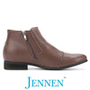 Zip Up Design 8cm Brown Vegan Boots with Warranty for Businessmen